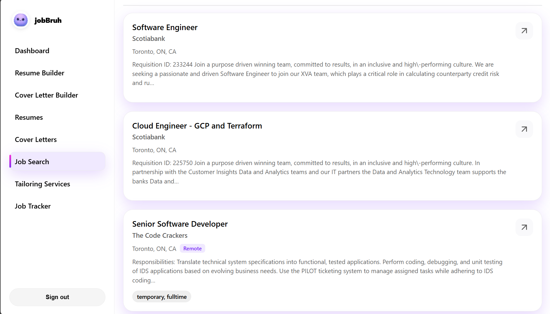 Job Search Interface